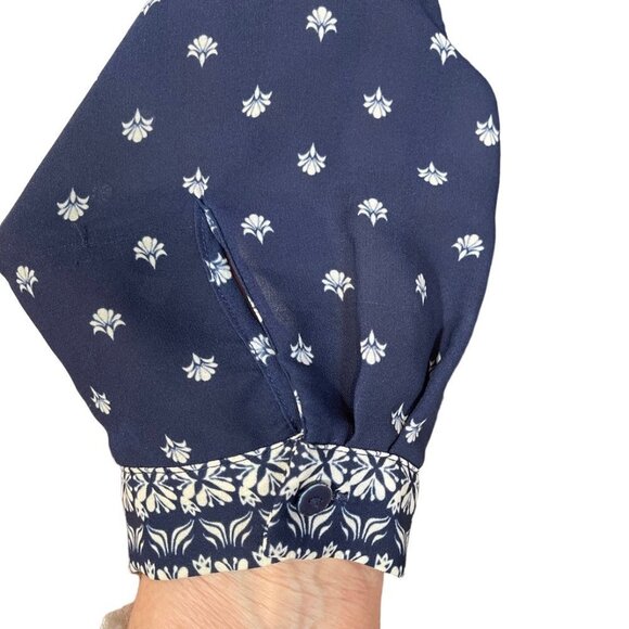 NYDJ LOS ANGELES Women's Split Neck 70's Style Smock Tunic Top XL Multicolor - Picture 7 of 16